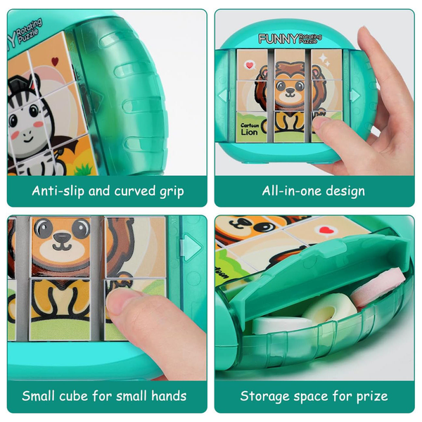 Rotating Cartoon Puzzle Keychain - Logic Puzzles