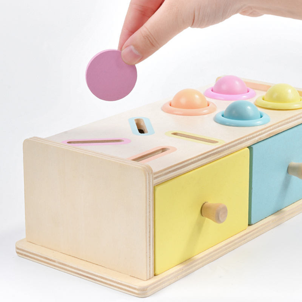 Wooden Montessori Coin Box Learning Toy -  Sensory Bins